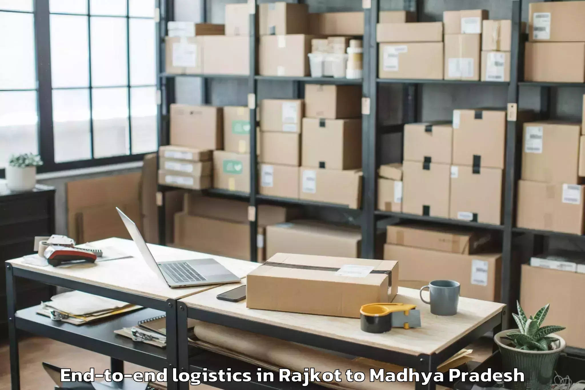 Reliable Rajkot to Abhilashi University Ujjain End To End Logistics